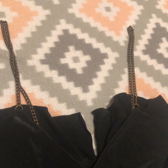 Express Womens Black With Copper Chain Straps Tank Top Size Small - Picture 3 of 12